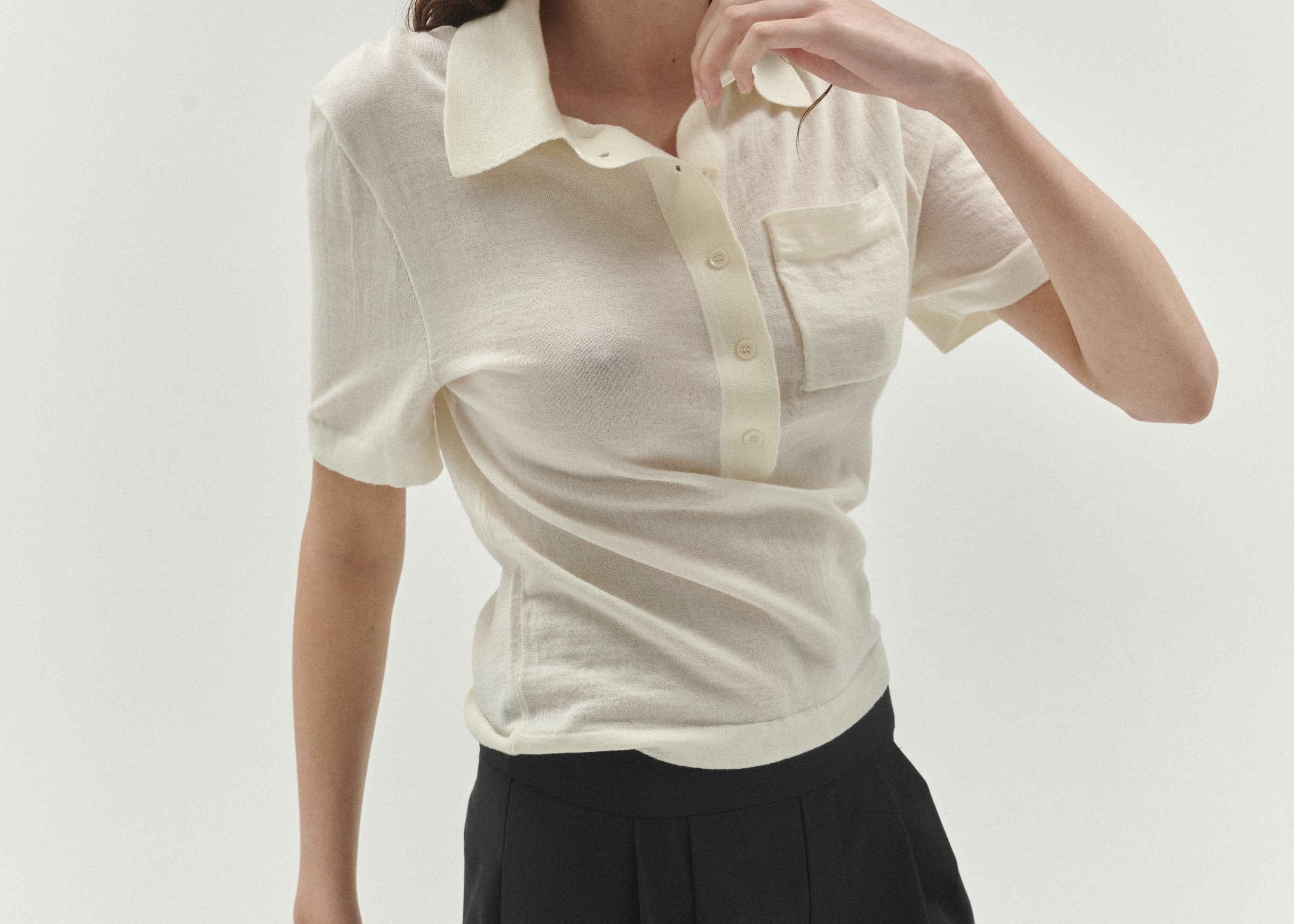 Short Sleeve Polo Cream
