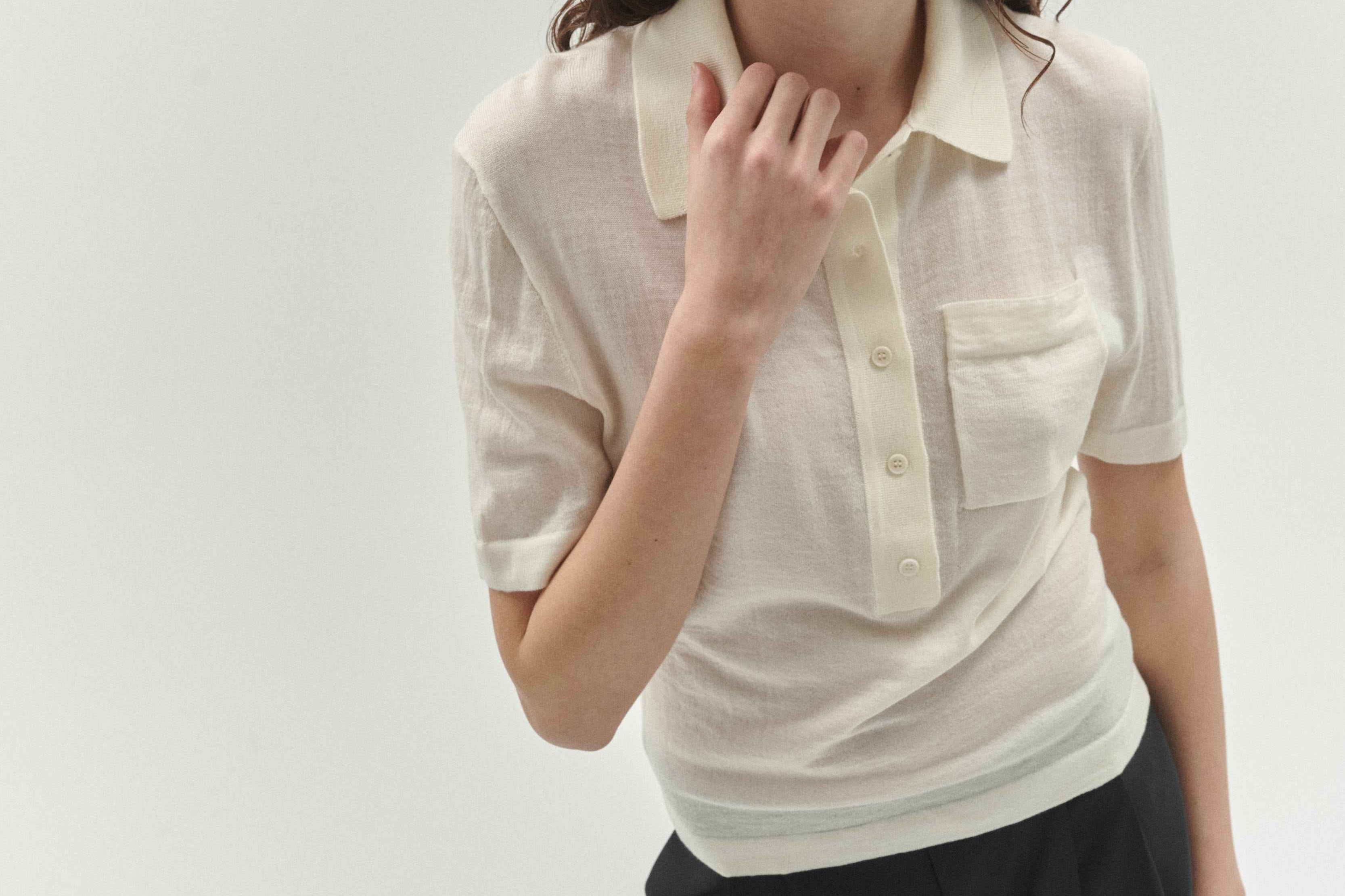 Short Sleeve Polo Cream
