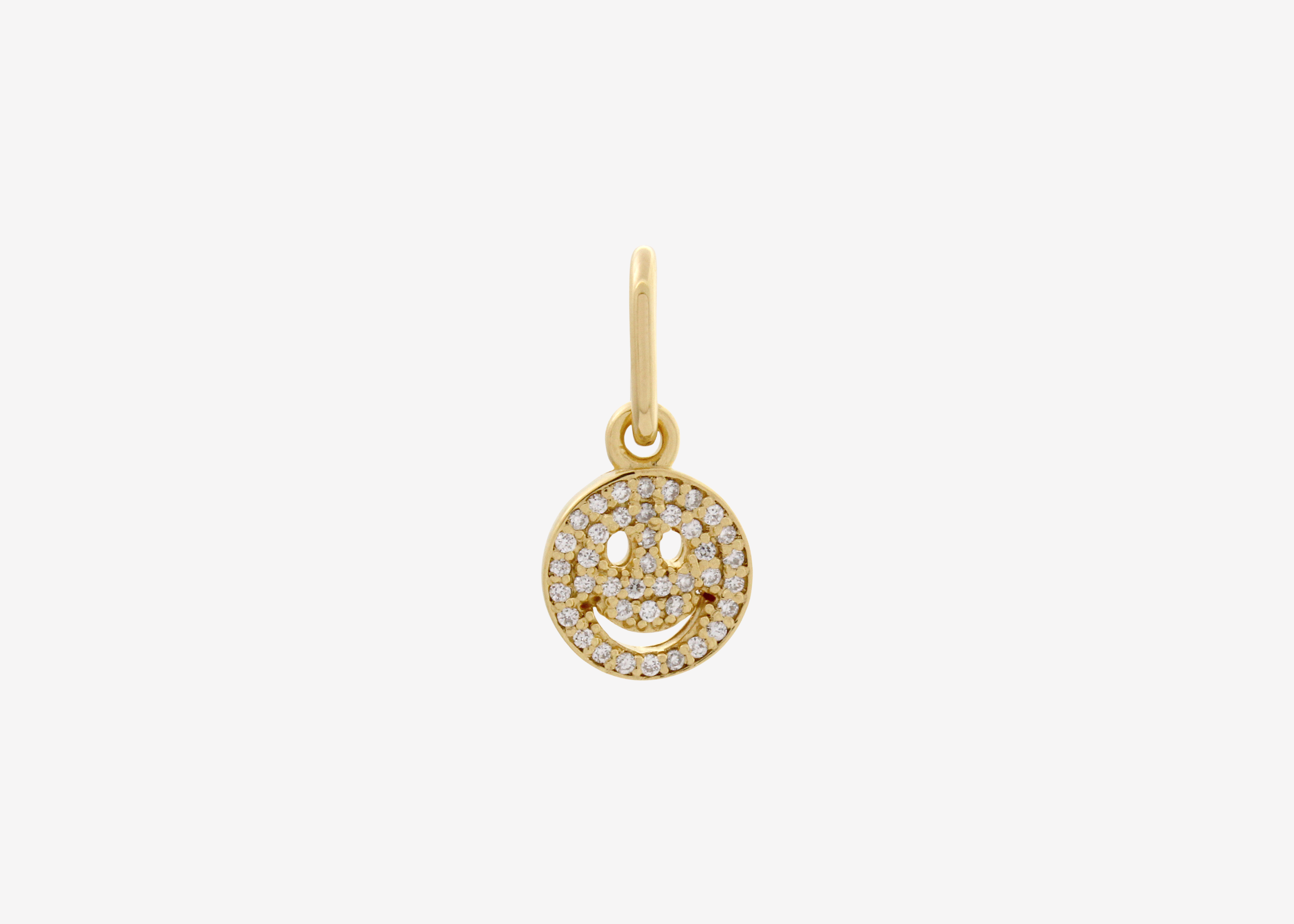 Şener Besim Smiley Face Charm in 14ct gold plating with lab-grown diamonds — Buildable Collection