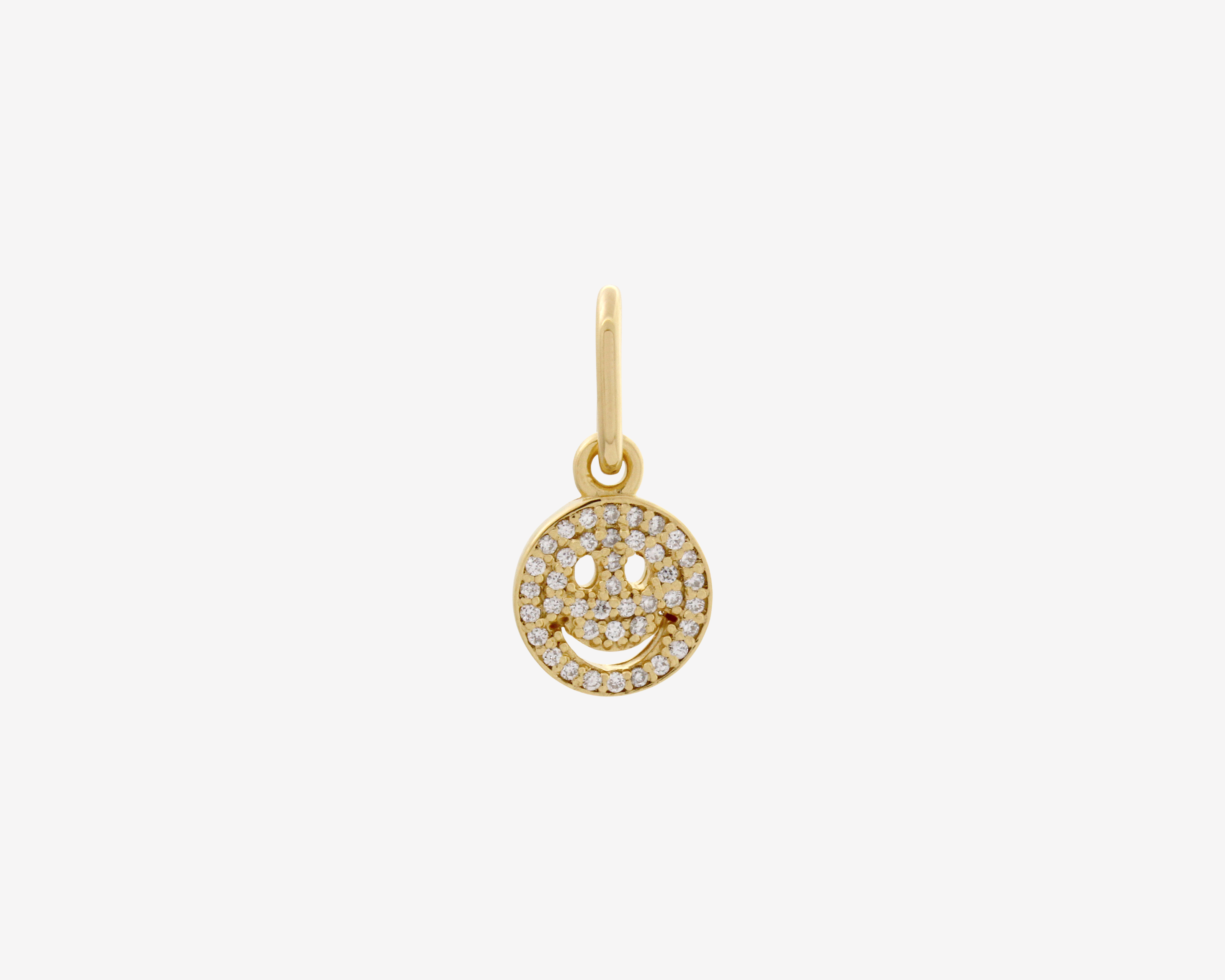 Şener Besim Smiley Face Charm in 14ct gold plating with lab-grown diamonds — Buildable Collection