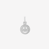 Şener Besim Smiley Face Charm in rhodium plating with lab-grown diamonds — Buildable Collection