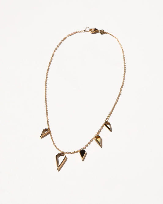 Spear Gem Necklace - Gold & Yellow Spinel