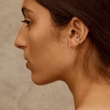 Spear Double Band Ear Cuff - Gold & Silver