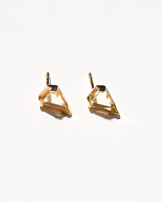Spear Gem Stud - Gold & Yellow Spinel