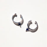 Spear Gem Ear Cuff - Silver & Blue Sapphire