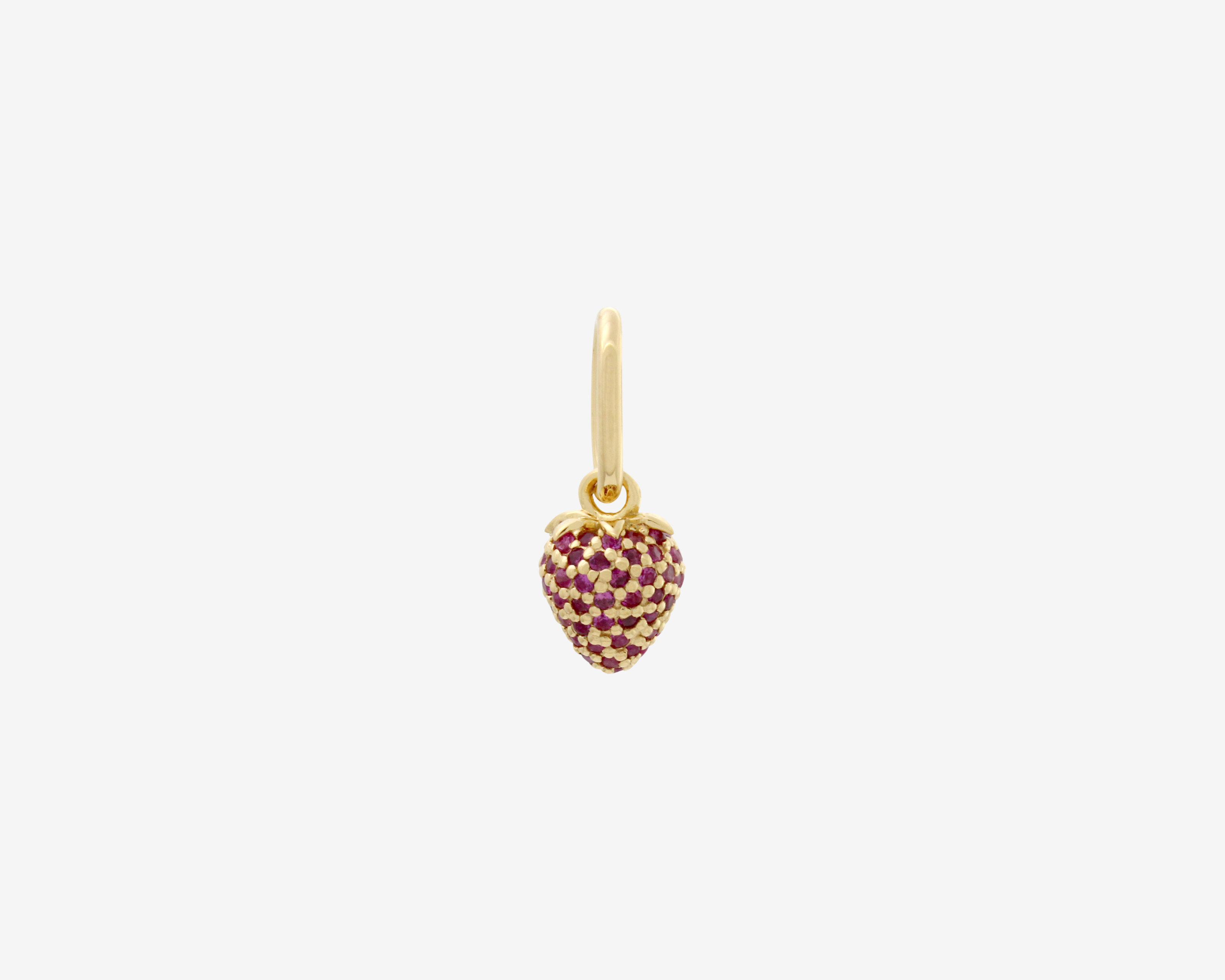 Şener Besim Strawberry Charm in 14ct gold plating with lab-grown ruby gemstones — Buildable Collection