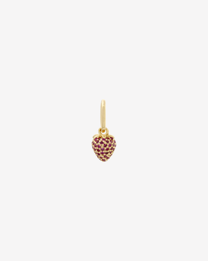 Şener Besim Strawberry Charm in 14ct gold plating with lab-grown ruby gemstones — Buildable Collection