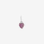 Şener Besim Strawberry Charm in rhodium plating with lab-grown ruby gemstones — Buildable Collection