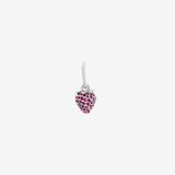 Şener Besim Strawberry Charm in rhodium plating with lab-grown ruby gemstones — Buildable Collection