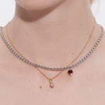 Şener Besim Strawberry Charm worn on necklace — sterling silver