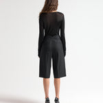 Tailored Shorts in Black - Back View