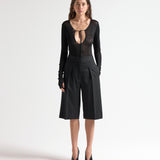 Tailored Shorts in Black - Front View