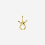 Şener Besim Taurus Charm in 14ct gold plating, flat lay