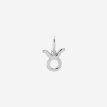 Şener Besim Taurus Charm in silver rhodium plating, flat lay