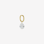 Şener Besim Teardrop Charm with crystal cubic zirconia stone, sterling silver rhodium plating, buildable collection