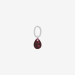 Şener Besim Teardrop Charm with garnet cubic zirconia stone, sterling silver buildable collection