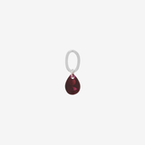 Şener Besim Teardrop Charm with garnet cubic zirconia stone, sterling silver buildable collection