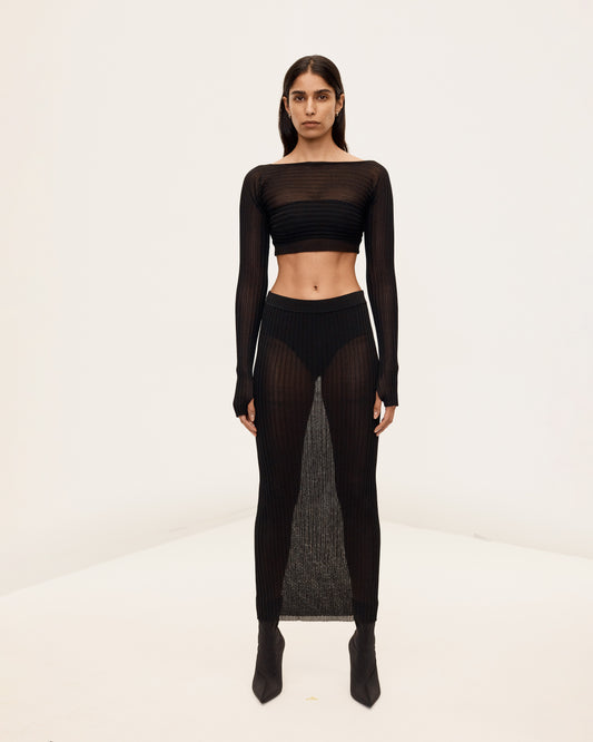 sener-besim-the-rib-knit-long-skirt-black-knitwear