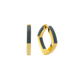 Enamel Thick Accent Hoop in Blue, Grey, and Gold - Main View