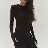 Thumbhole Crewneck Chocolate