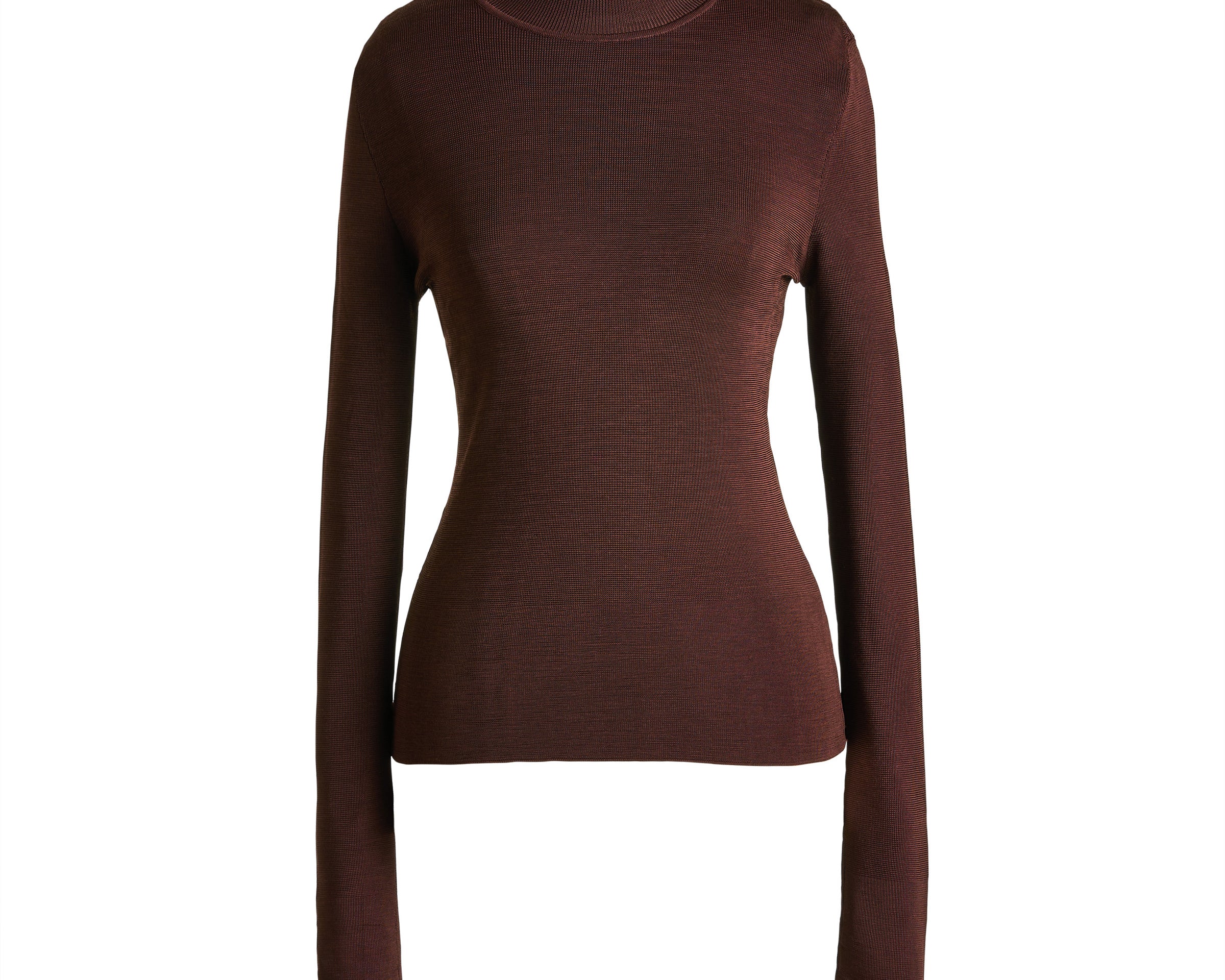 Thumbhole turtleneck in chocolate brown — Şener Besim