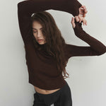 Thumbhole Turtleneck Chocolate