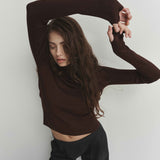 Thumbhole Turtleneck Chocolate
