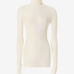 The Thumbhole Turtleneck in Ecru Front View — Şener Besim