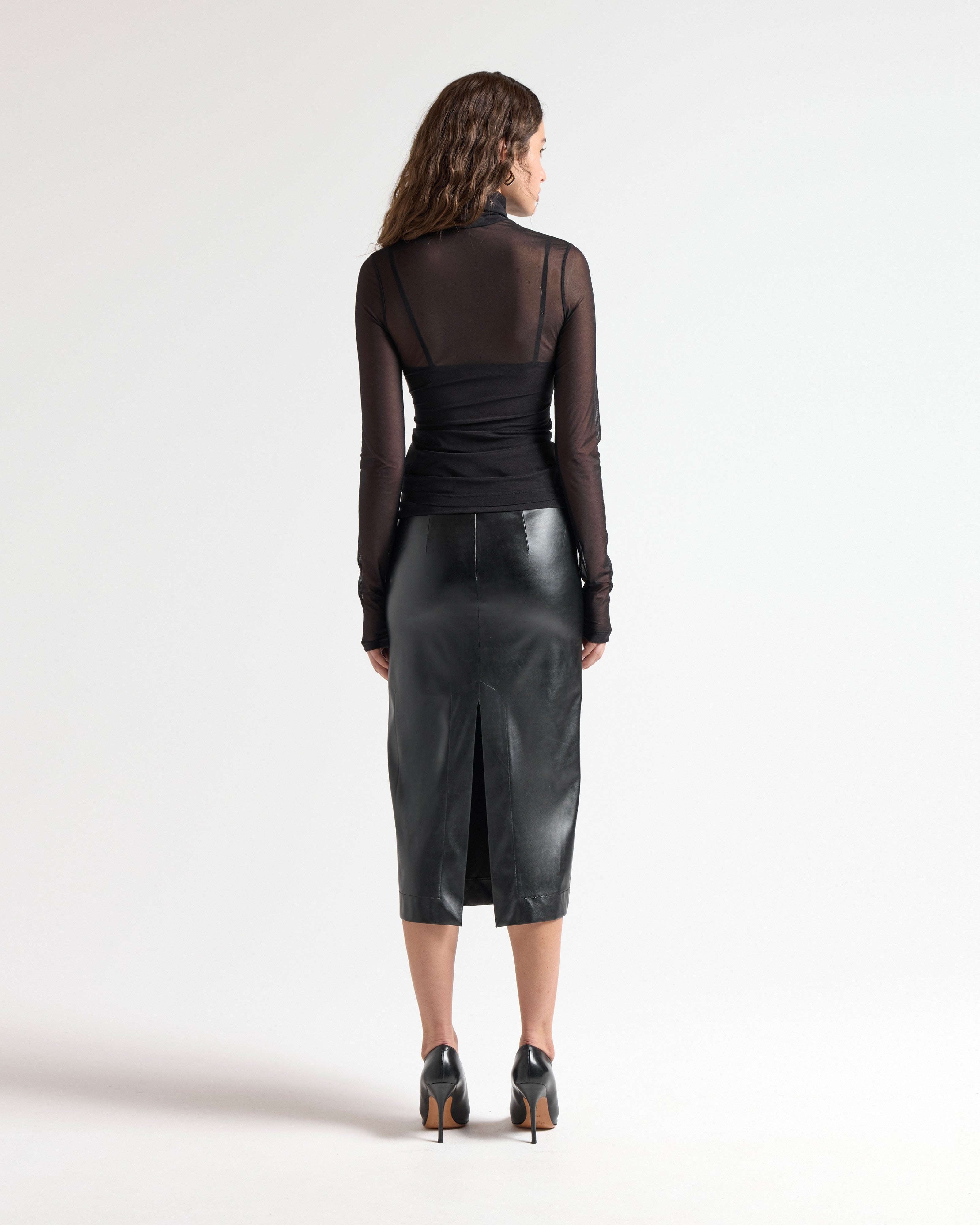 TRANSPARENCY HIGH NECK TOP - BLACK – Sener Besim
