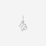 Şener Besim Virgo Charm in silver rhodium plating, flat lay