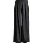 Black wide leg pant front view — Şener Besim