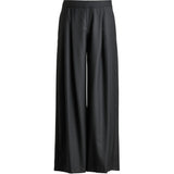 Black wide leg pant front view — Şener Besim