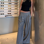 Wide leg check pant — Şener Besim