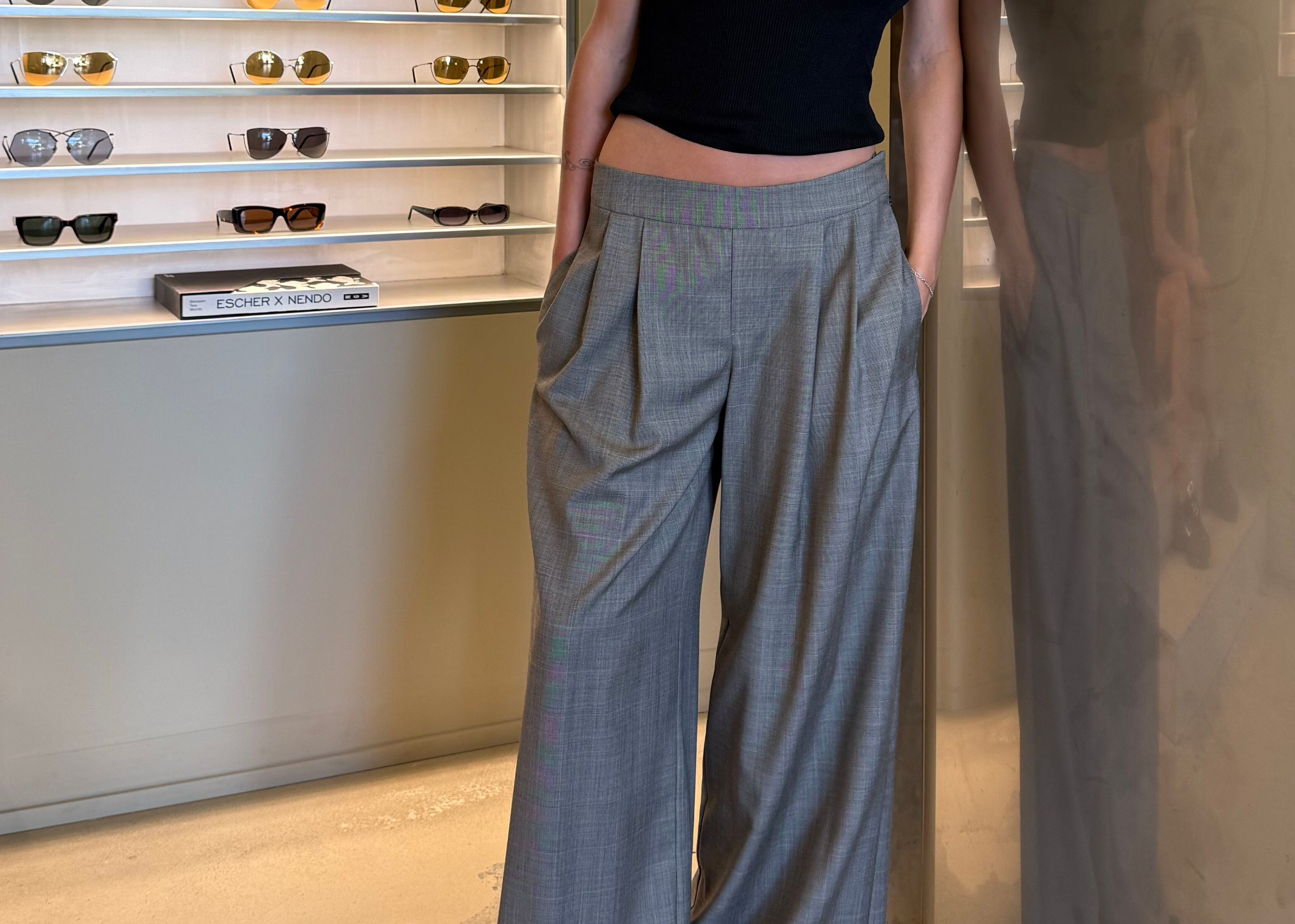 Wide leg check pant — Şener Besim