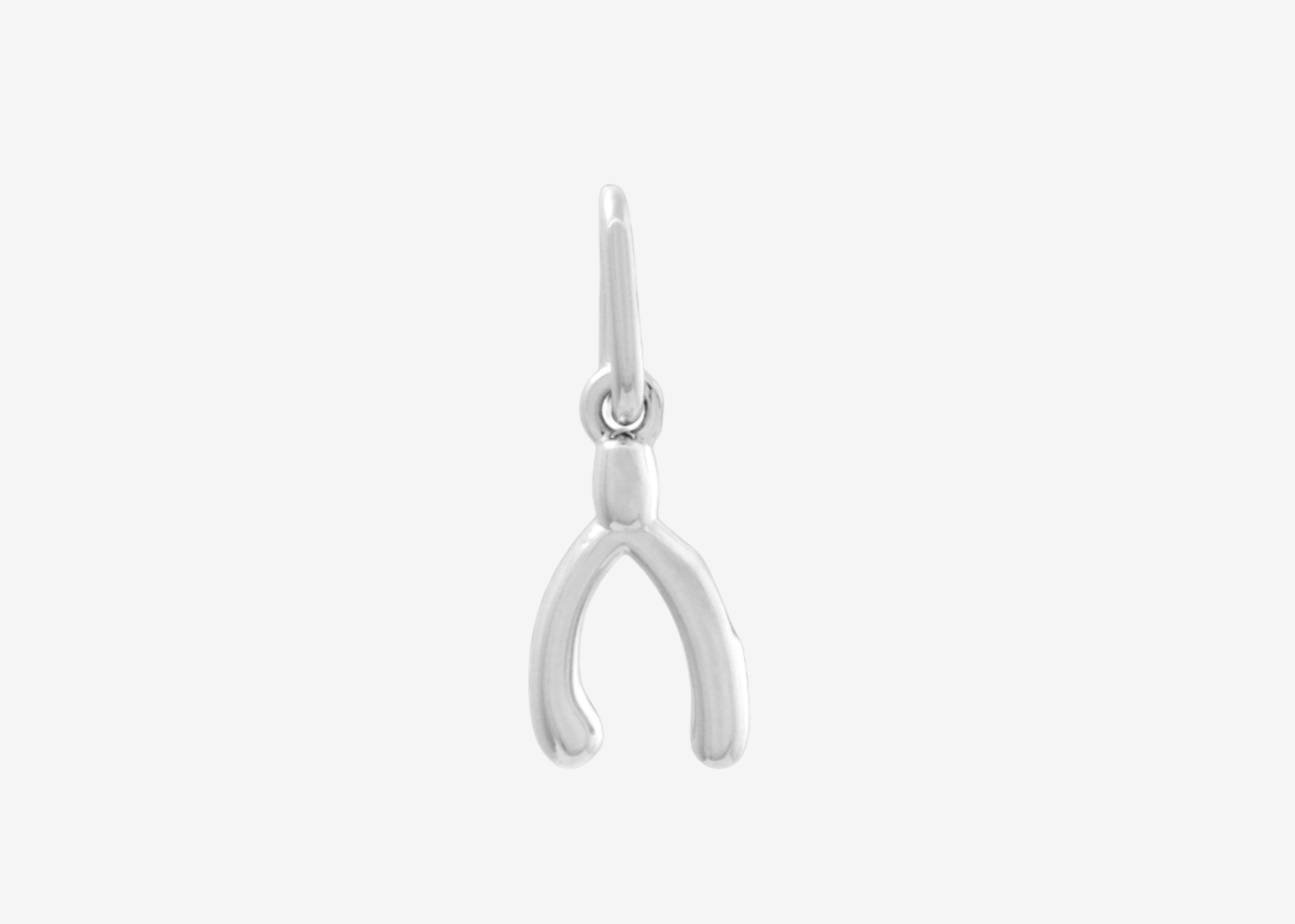 Şener Besim Wishbone Charm in rhodium plating — Buildable Collection