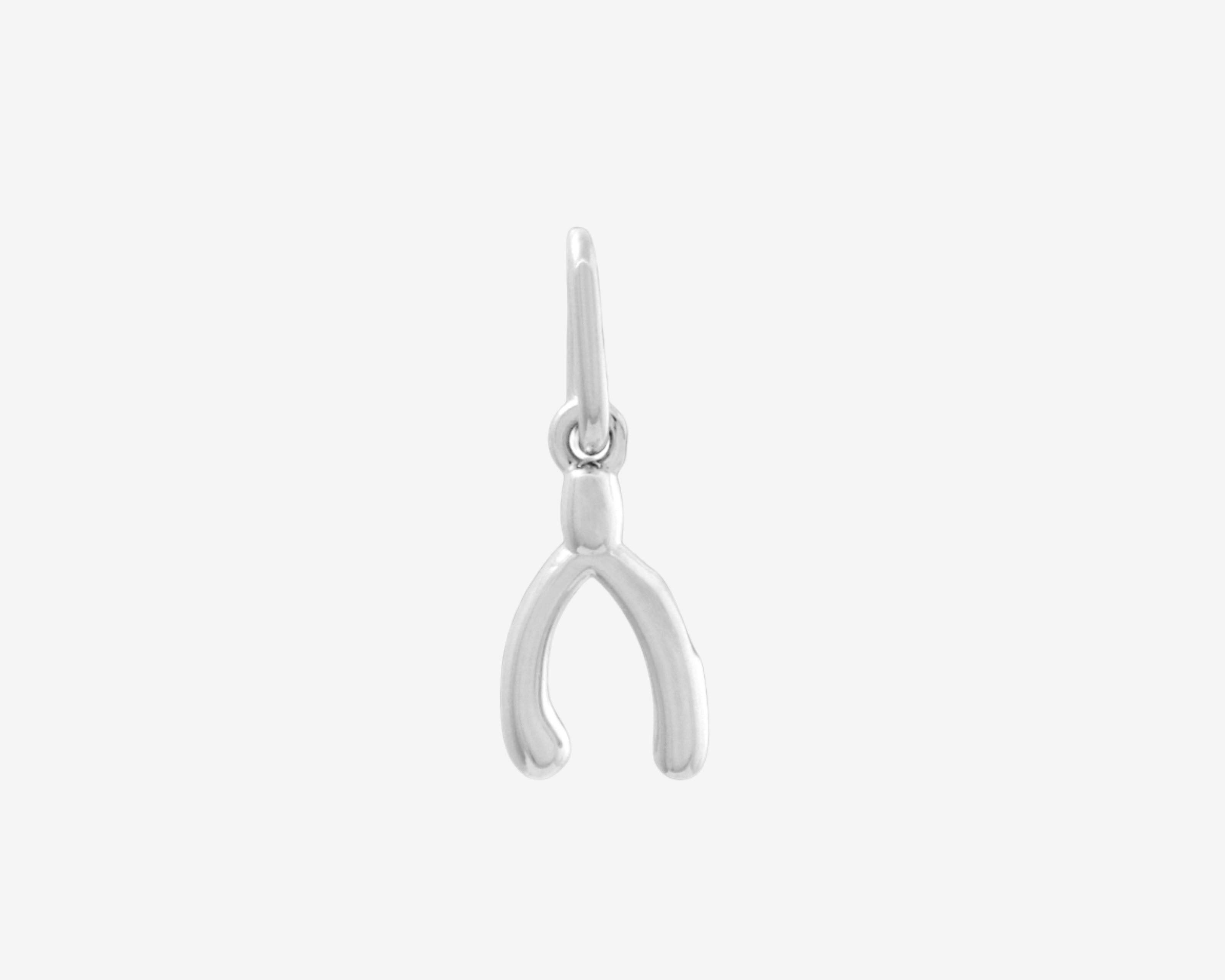 Şener Besim Wishbone Charm in rhodium plating — Buildable Collection