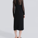 Şener Besim Y Back Dress showing ruched open Y-back detail