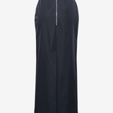 back view of the long pencil skirt featuring a zip and split up the back by sener besim