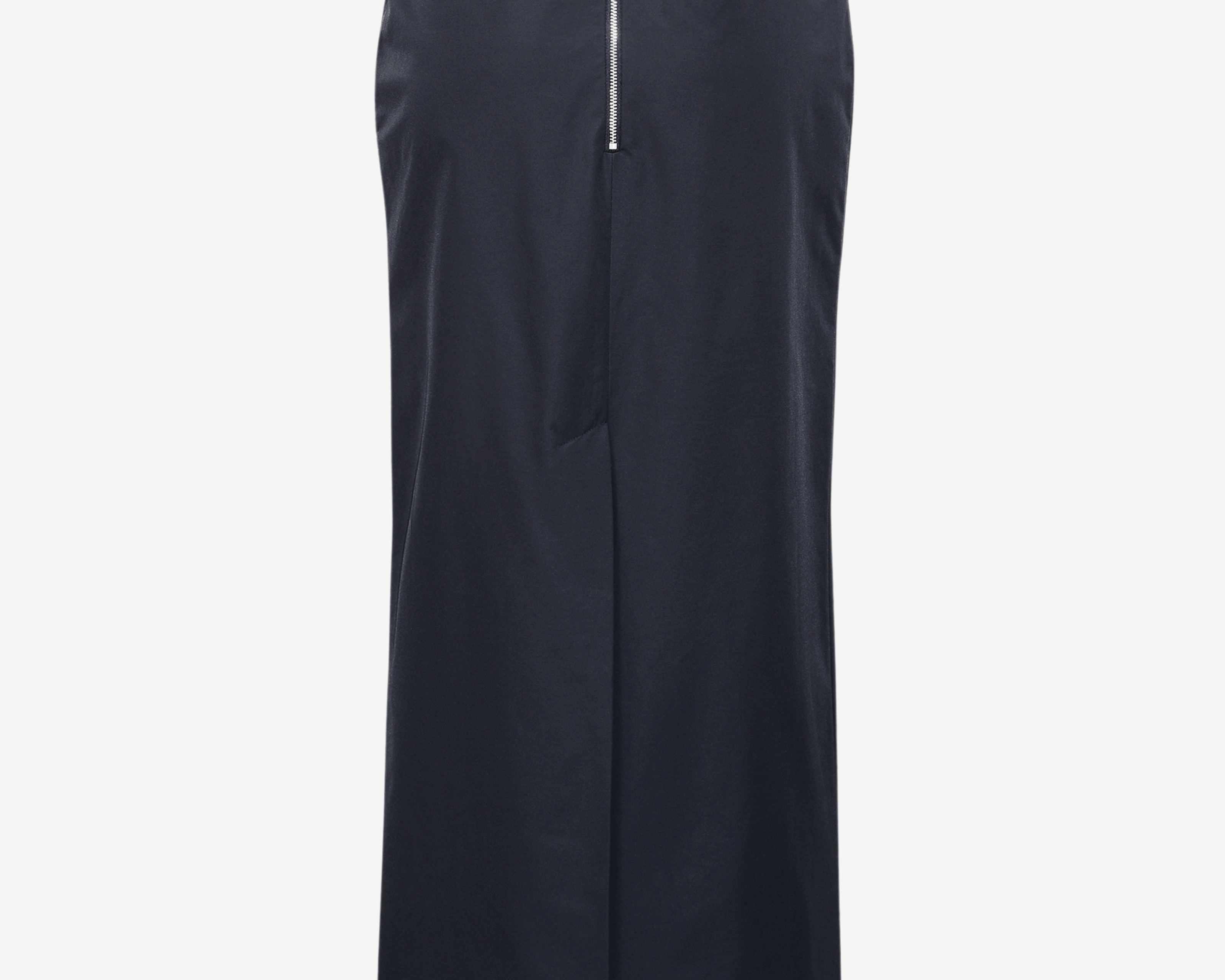 back view of the long pencil skirt featuring a zip and split up the back by sener besim