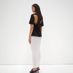 twist back boxy detail shirt with cut out sener besim
