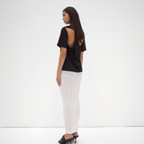 twist back boxy detail shirt with cut out sener besim
