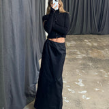 paris wycherley wearing sener besim pencil skirt long, the skirt is designed to sit at hip level and has a vent at centre back