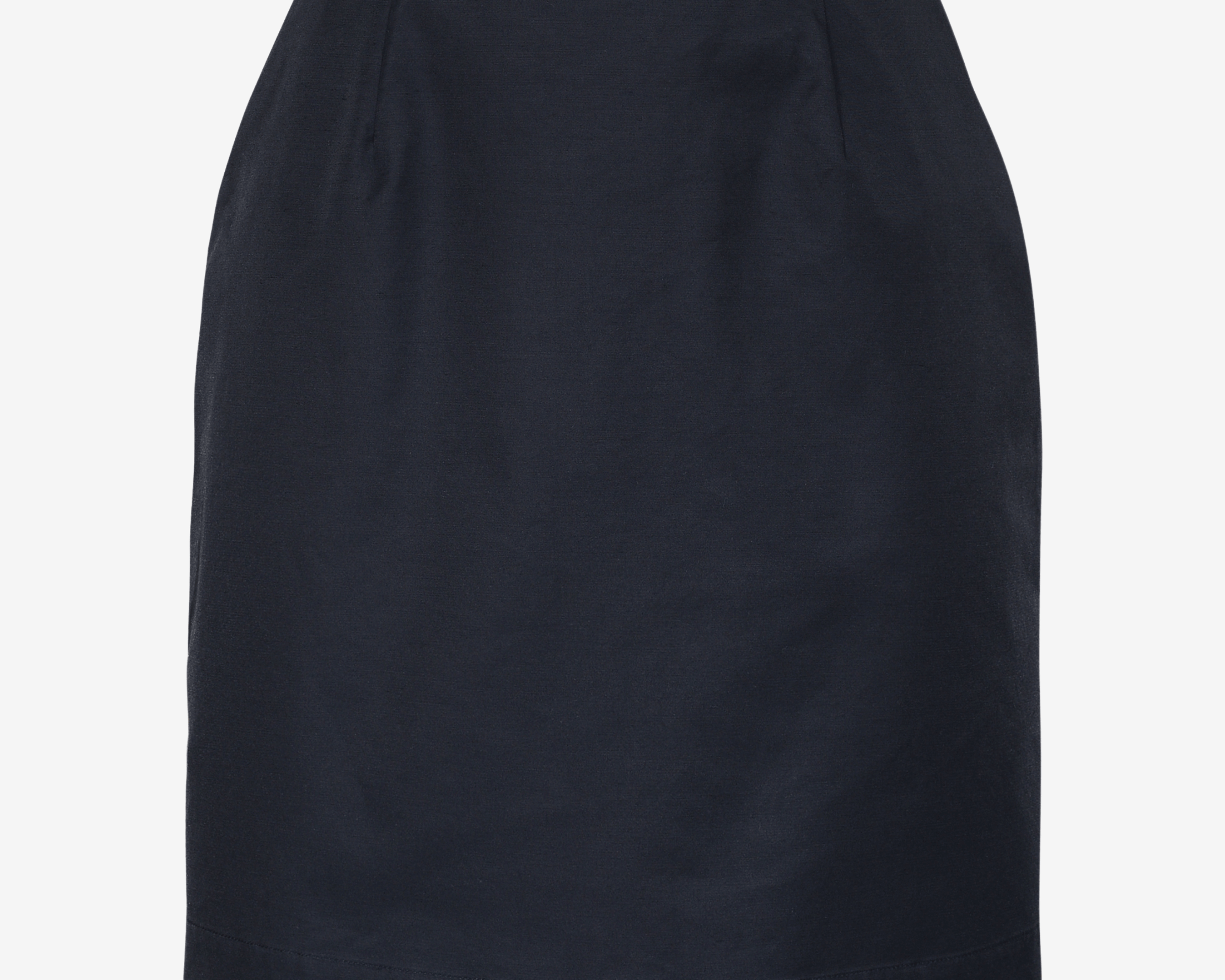 mini pencil skirt by sener besim front view with pleats and zip back detail