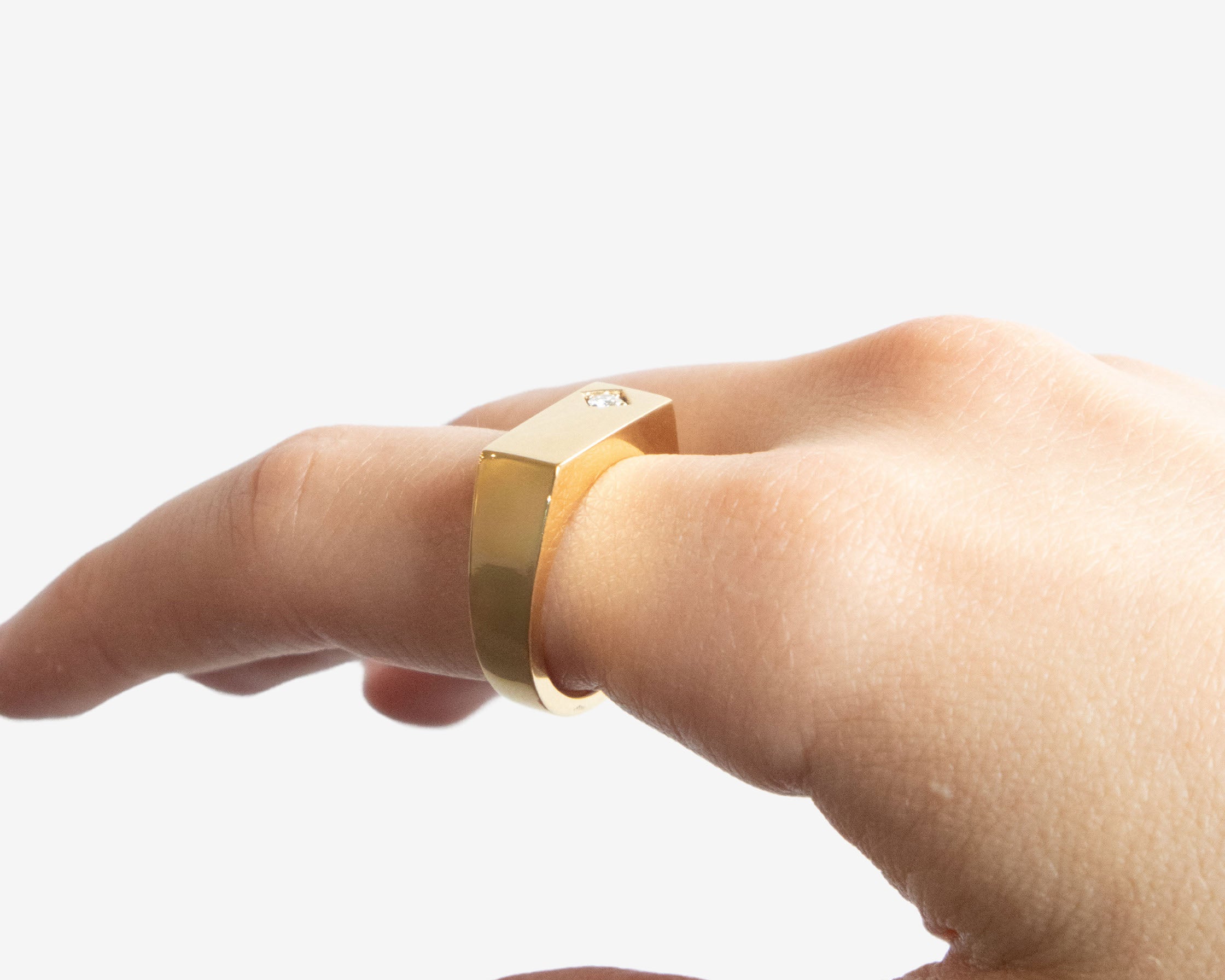 Statement Luxury Sener Besim Ring in Gold on Model