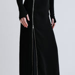 sener besim midi lenth skirt with full length zip detail on side