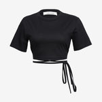tee by sener besim with tie detail cropped