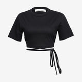tee by sener besim with tie detail cropped