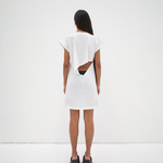 sener besim white mini dress relaxed fit with cut out detail at back