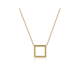 Geometric Square Necklace - Gold
