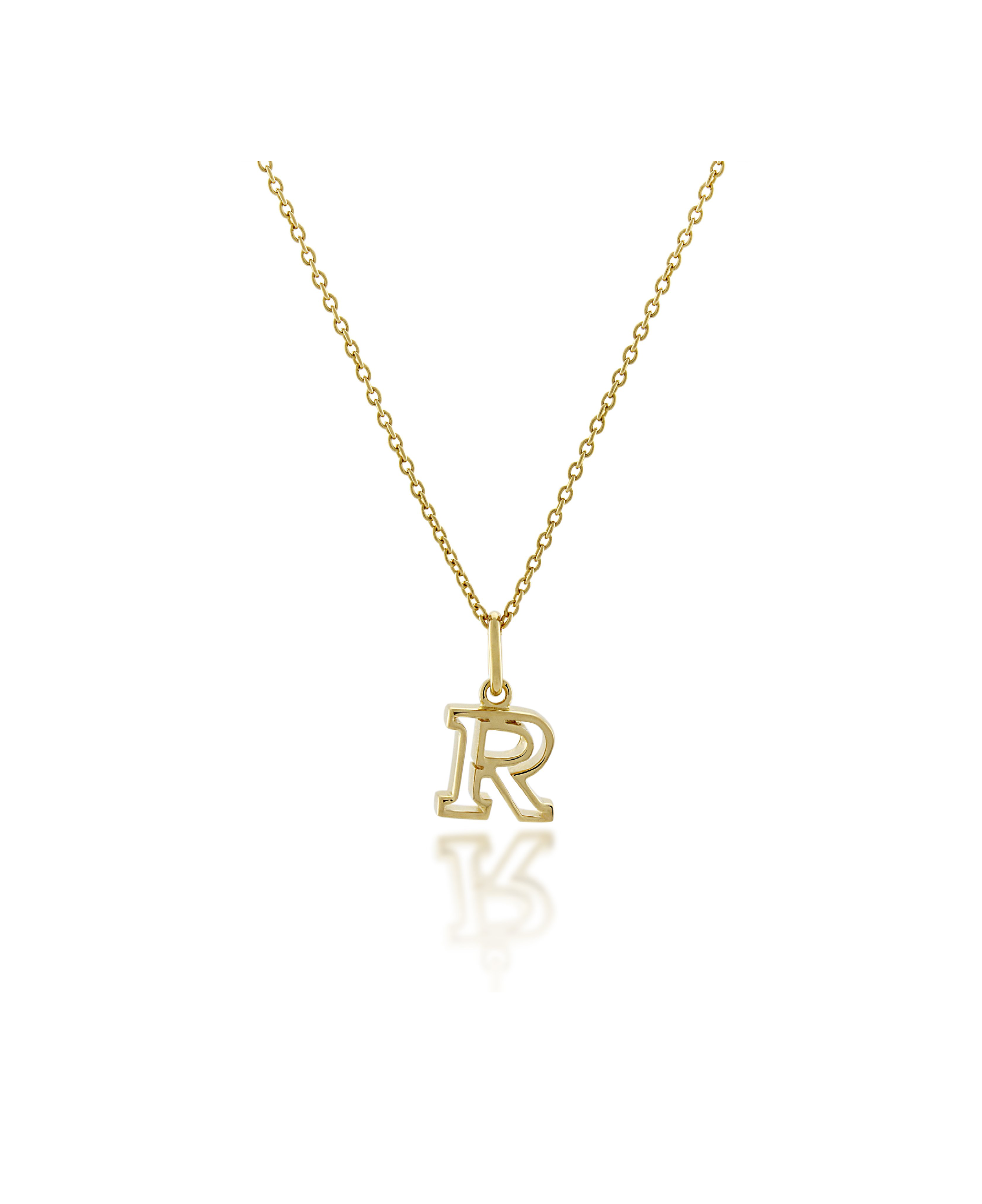 A - Z Alphabet Charm Necklace - Gold